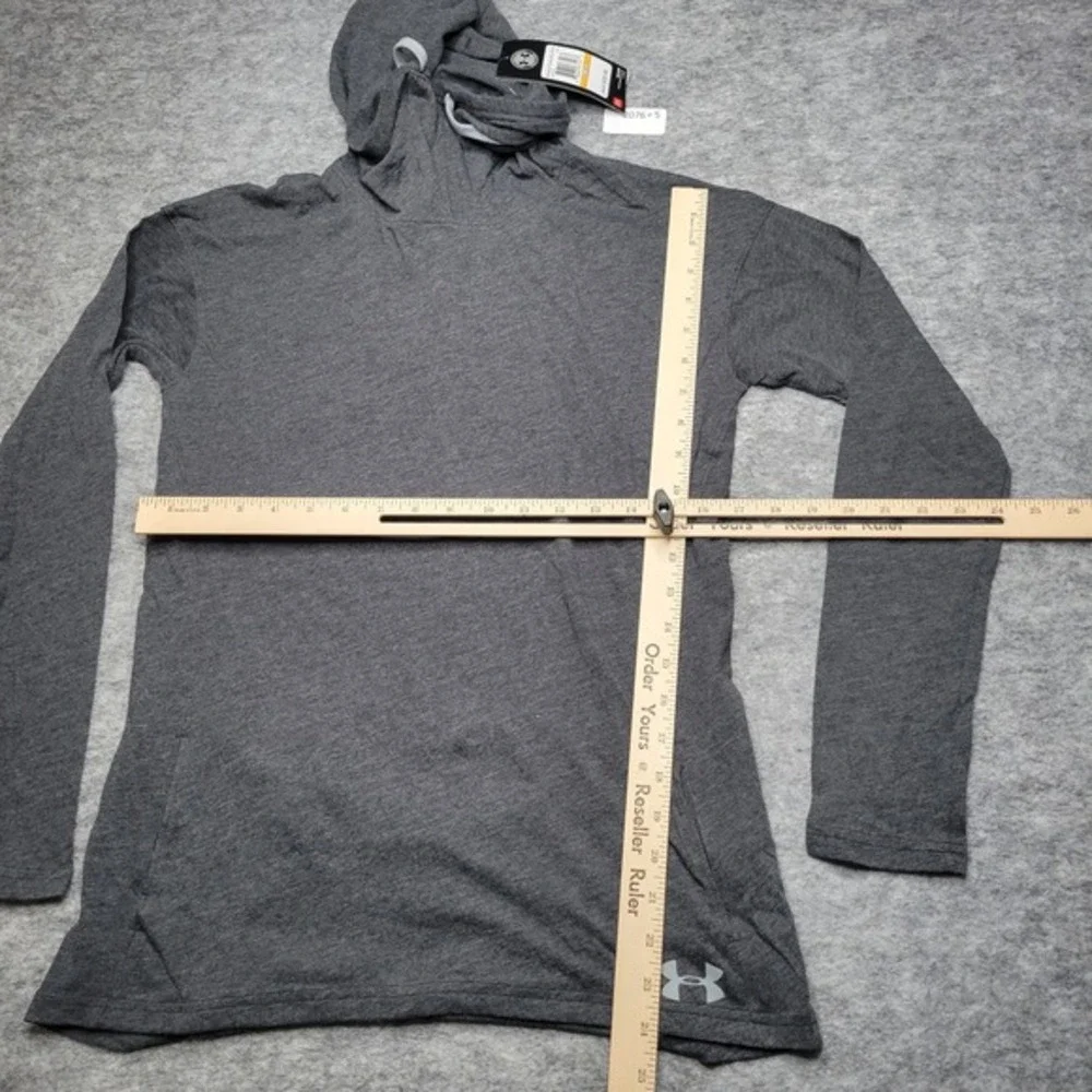 New Under Armour Women Hoodie Small Grey‎ Pockets Pullover Loose Heatgear Thin - Picture 7 of 11